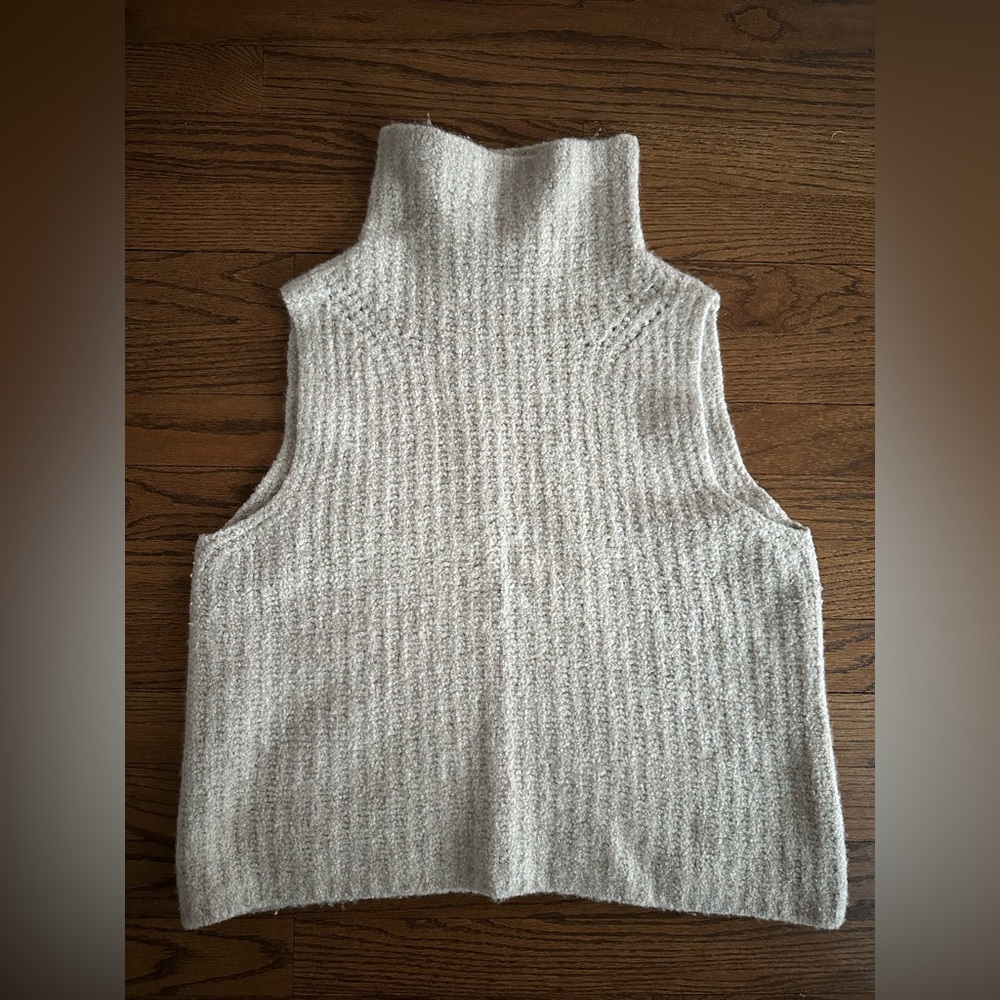 Vince Cashmere Mock Turtleneck Sleeveless Top Size Large